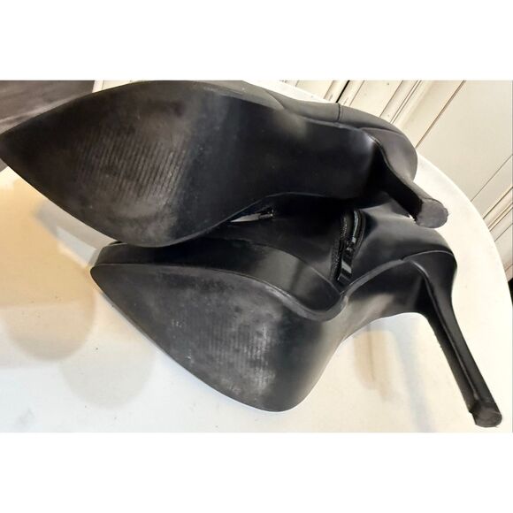 Nasty Gal Women's Faux Leather Side Zip Platform Heeled Booties Black Size 7M - Picture 14 of 16